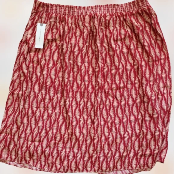 Anthropologie faux wrap fitted waist mini skirt, medium, red - Picture 6 of 11